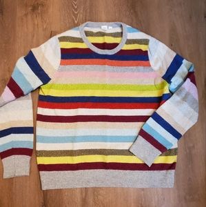Gap Striped Crew Neck Holiday Sweater XL